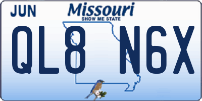 MO license plate QL8N6X