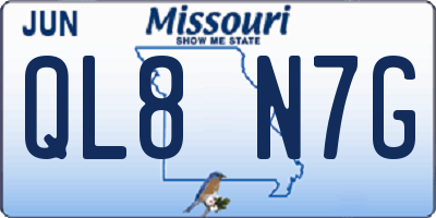 MO license plate QL8N7G