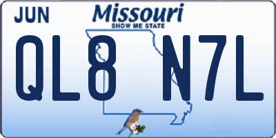 MO license plate QL8N7L