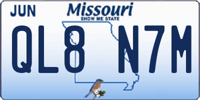 MO license plate QL8N7M