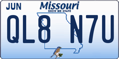 MO license plate QL8N7U