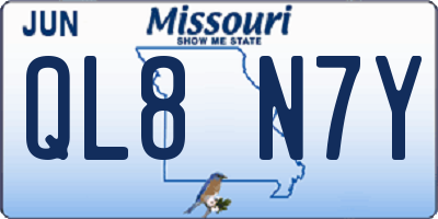 MO license plate QL8N7Y