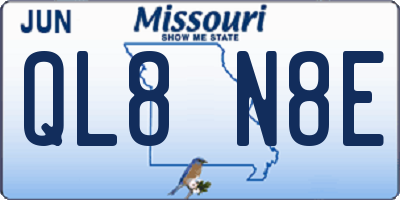 MO license plate QL8N8E