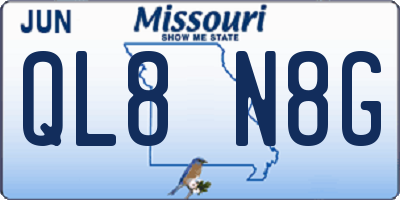 MO license plate QL8N8G