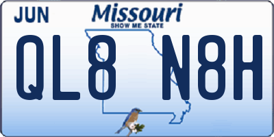 MO license plate QL8N8H