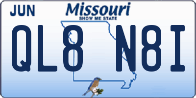MO license plate QL8N8I
