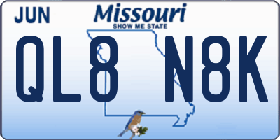 MO license plate QL8N8K