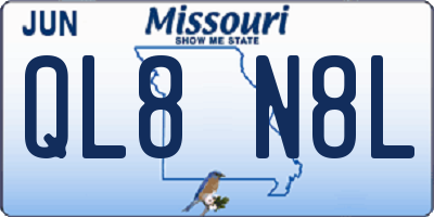 MO license plate QL8N8L