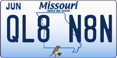 MO license plate QL8N8N