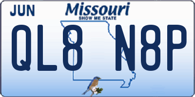 MO license plate QL8N8P
