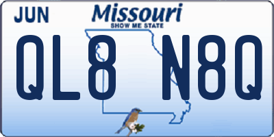 MO license plate QL8N8Q