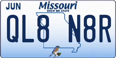 MO license plate QL8N8R