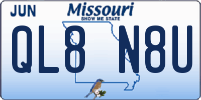 MO license plate QL8N8U