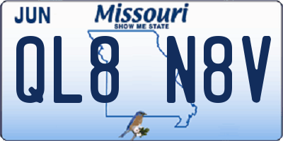 MO license plate QL8N8V