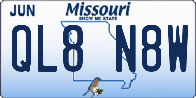 MO license plate QL8N8W