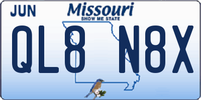 MO license plate QL8N8X