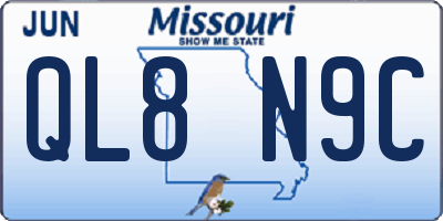 MO license plate QL8N9C