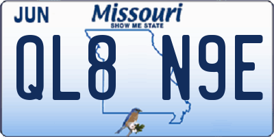 MO license plate QL8N9E