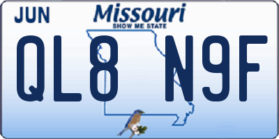 MO license plate QL8N9F