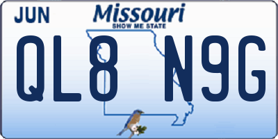 MO license plate QL8N9G