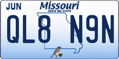 MO license plate QL8N9N