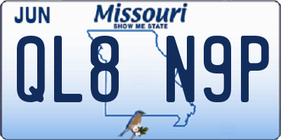 MO license plate QL8N9P