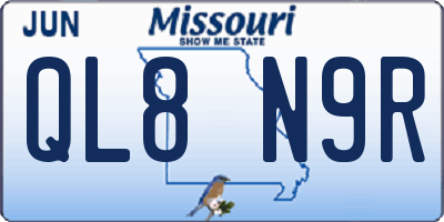 MO license plate QL8N9R