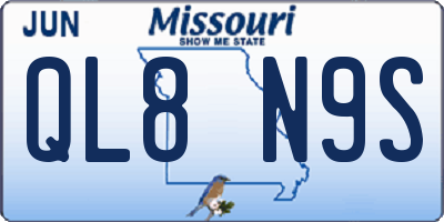 MO license plate QL8N9S