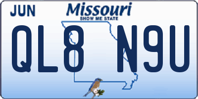 MO license plate QL8N9U