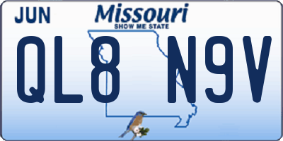 MO license plate QL8N9V