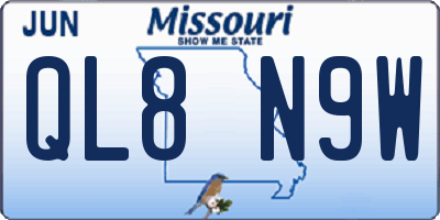 MO license plate QL8N9W