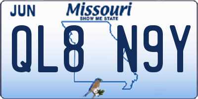 MO license plate QL8N9Y
