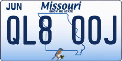 MO license plate QL8O0J