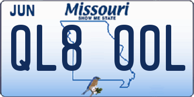 MO license plate QL8O0L