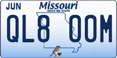 MO license plate QL8O0M