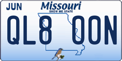 MO license plate QL8O0N