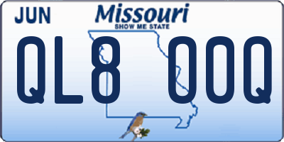 MO license plate QL8O0Q