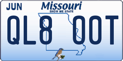 MO license plate QL8O0T