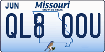 MO license plate QL8O0U