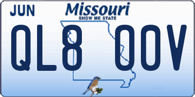 MO license plate QL8O0V
