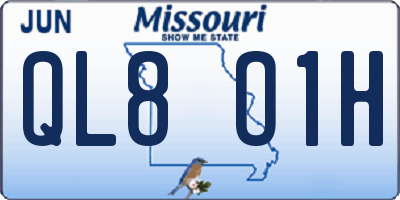 MO license plate QL8O1H