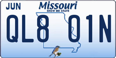 MO license plate QL8O1N