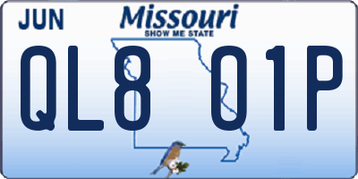 MO license plate QL8O1P