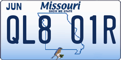 MO license plate QL8O1R