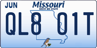 MO license plate QL8O1T
