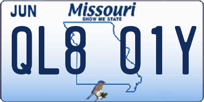 MO license plate QL8O1Y