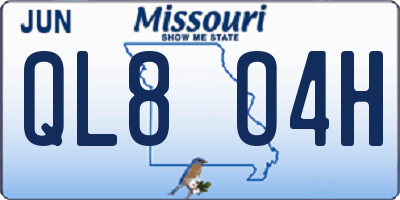 MO license plate QL8O4H