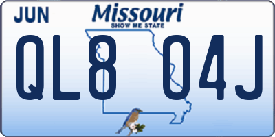 MO license plate QL8O4J