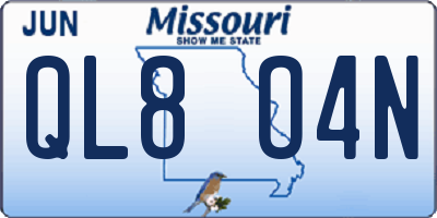 MO license plate QL8O4N