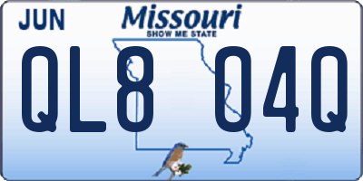 MO license plate QL8O4Q